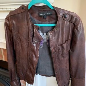 Andrew Marc Women’s Leather Jacket ( Real Leather)
